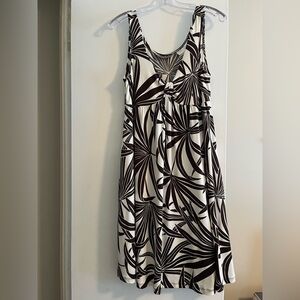 Tommy Bahama Brown and Creamy White Tropical Leaf Dress S